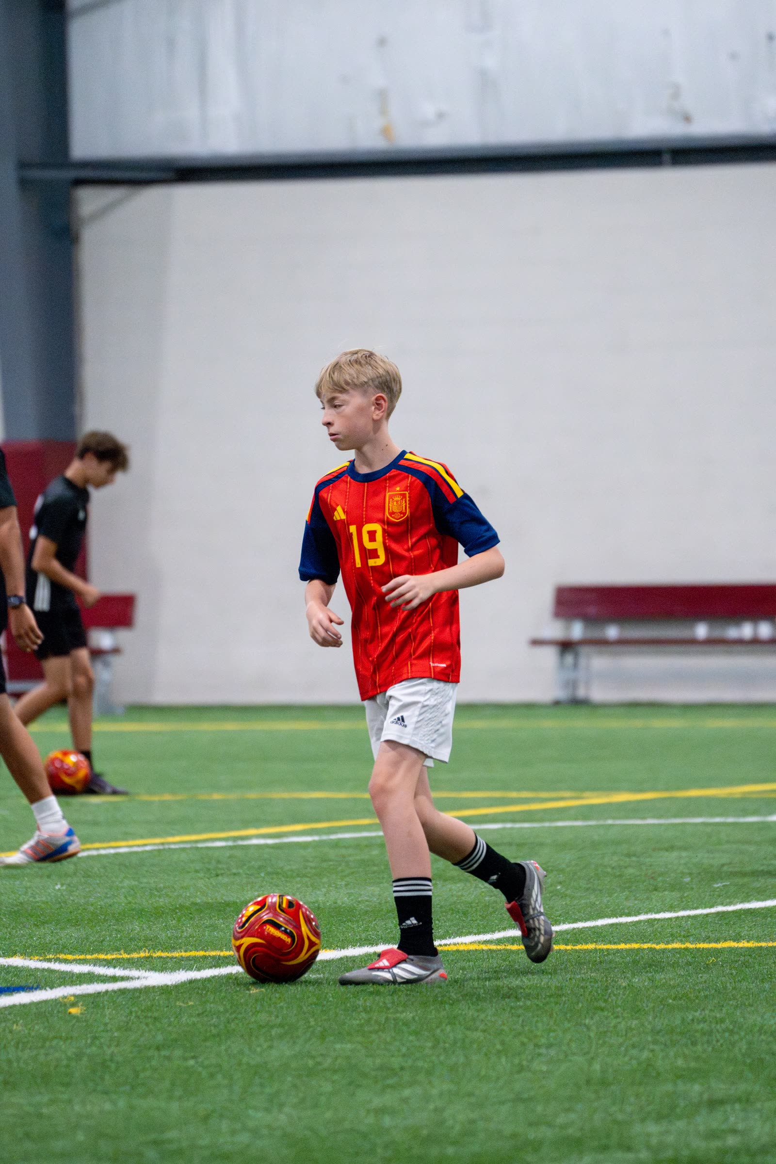 Soccer camp on the indoor turf